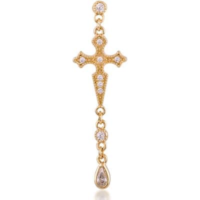 Cross gold plated dots earring