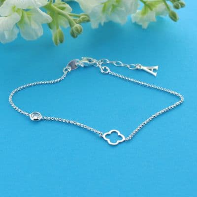 Delicate Personalised Clover Bracelet