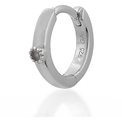 Dot opal sterling silver huggie
