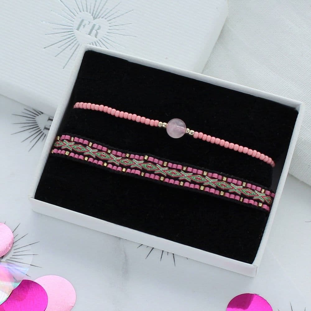 Double Pink mix Bracelet set