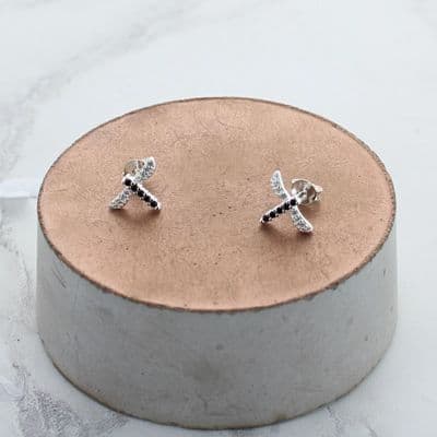 Dragonfly Zircon Stud Earrings
