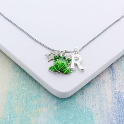 Enamel Frog Personalised Charm Necklace
