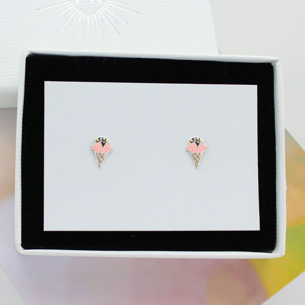 Enamel ice cream stud earrings