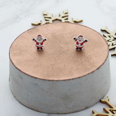 Father Christmas Enamel Stud Earrings