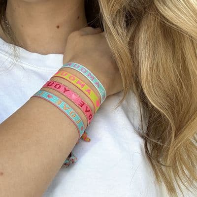 Festival Ribbon Slogan Bracelets