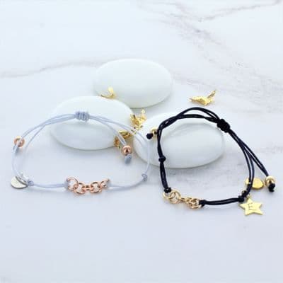 Five Gold Filled Rings Friendship Bracelet