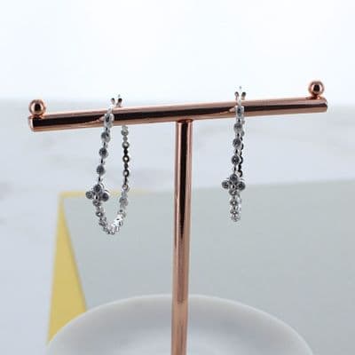 Flower Zirconia Statement Hoops