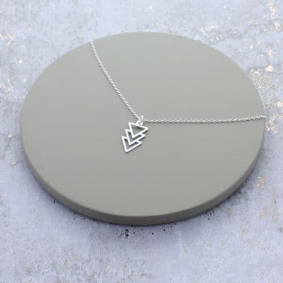 Geometric Arrow Charm Sterling Silver Necklace