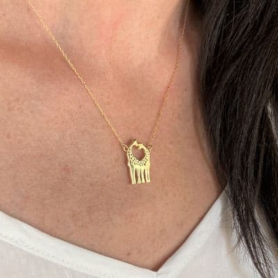 Giraffe charm necklace