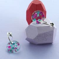 Glitter Resin Hoop Earrings