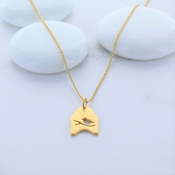 Gold Bird Cage Necklace