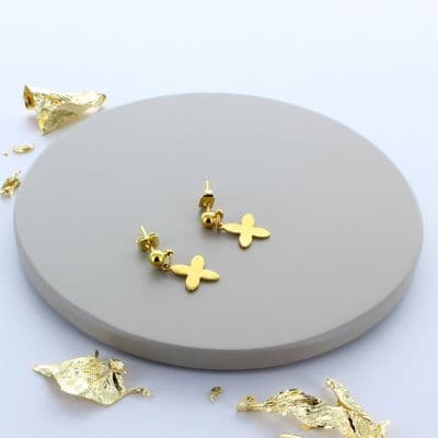 Gold Cross Earrings