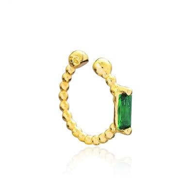 Gold Emerald ear cuff