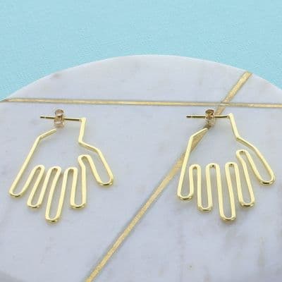 Gold Hand Earrings