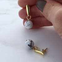 Gold Howlite Drop Earrings