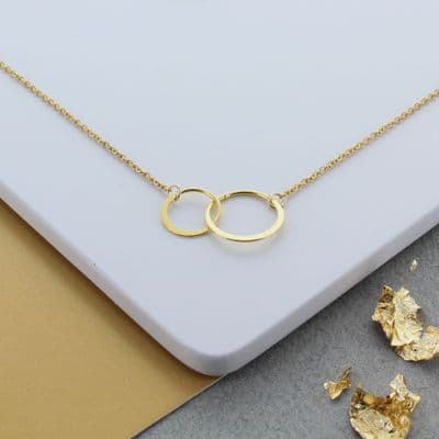 Gold Infinity Ring Necklace