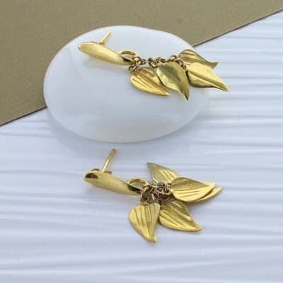Gold Layered Leaf Earrings