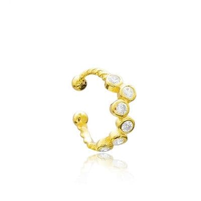 Gold multi cubic zirconia cuff