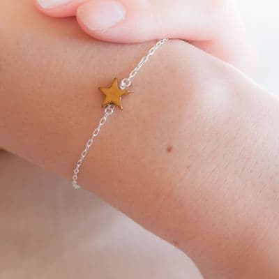 Gold Plated Star Sterling Silver Bracelet
