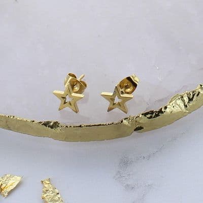 Gold Plated Star Stud Earrings