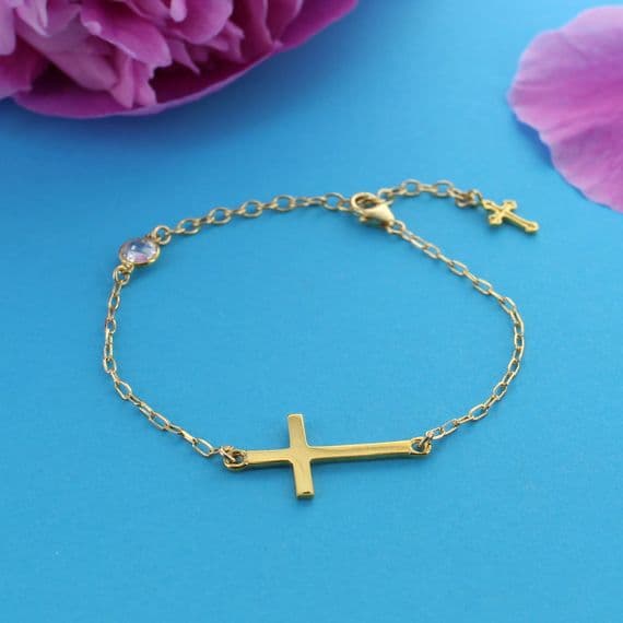 Gold Plated Sterling Silver Communion Bracelet