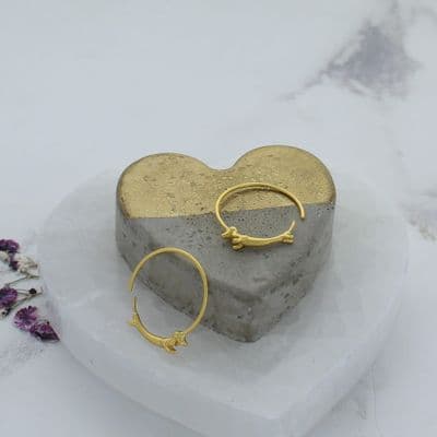 Gold Plated Sterling Silver Daschund Hoop Earrings