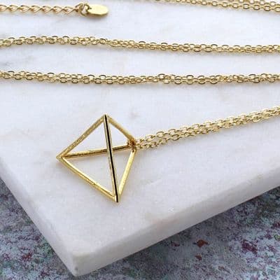 Gold Pyramid Layering Necklace