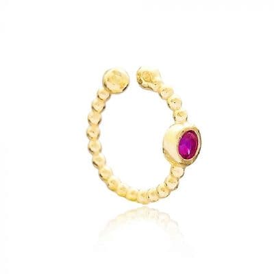 Gold ruby ear cuff