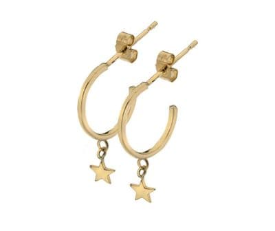 Half hoop star earrings