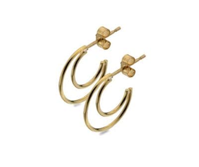 Half moon hoop stud earrings
