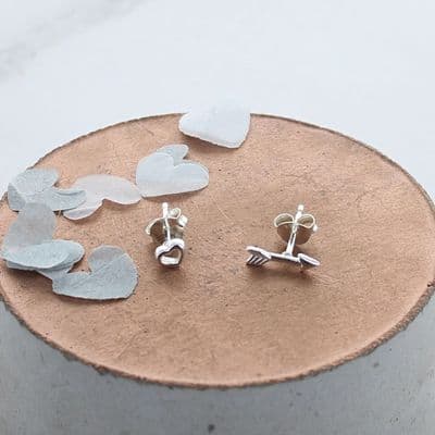 Heart And Arrow Stud Earrings