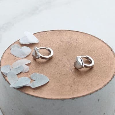 Heart Huggie Earrings