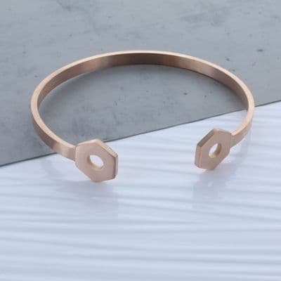 Hexagonal Rose Gold Plated Bangle