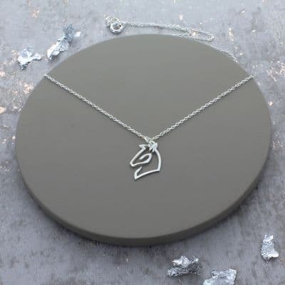 Horses Head Sterling Silver Necklace
