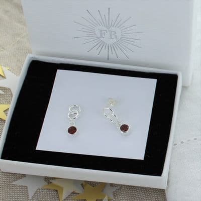 Infinity Birthstone Stud Earrings