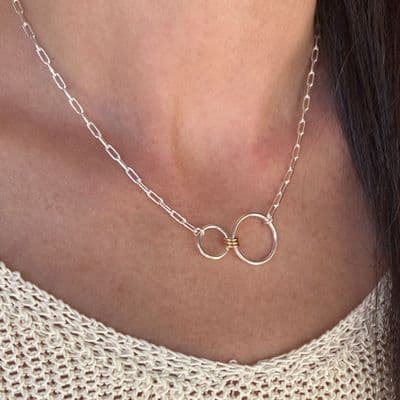 Infinity Family Cable Link Necklace