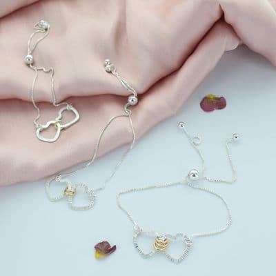 Infinity Family Heart Slider Bracelet
