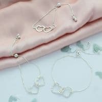 Infinity Family Heart Slider Bracelet Sterling Silver