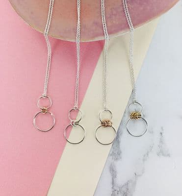 Infinity Family Ring Pendant Necklace