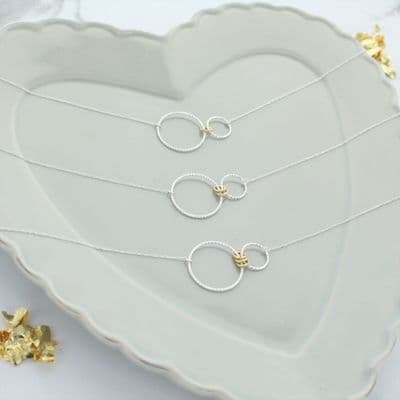 Infinity Family Ring Sparkly Necklace Gold Rings