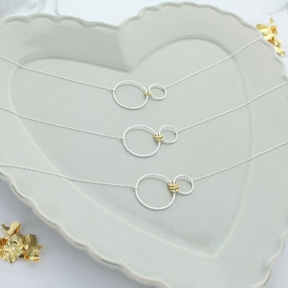 Infinity Family Ring Sparkly Necklace Gold Rings