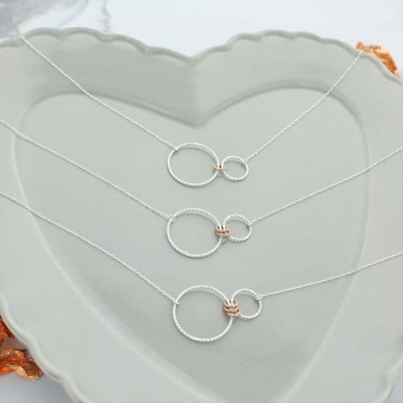 Infinity Family Ring Sparkly Necklace Rose Gold Rings