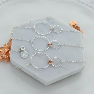 Infinity Family Sparkly Ring Bracelet Rose Gold Filled Rings