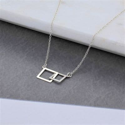 Interlocking Squares Necklace