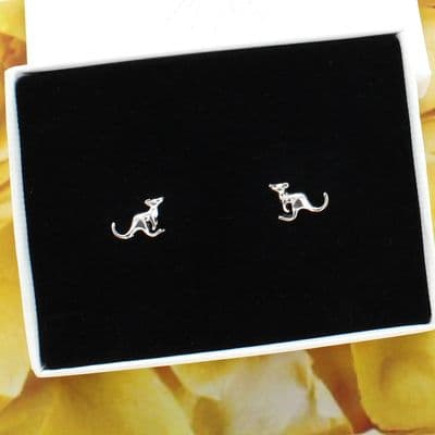 Kangaroo Sterling Silver Stud Earrings