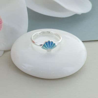 Kids little shell ring sterling silver