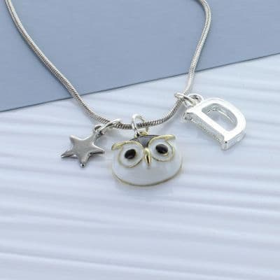 Kids Owl Head Personalised Necklace