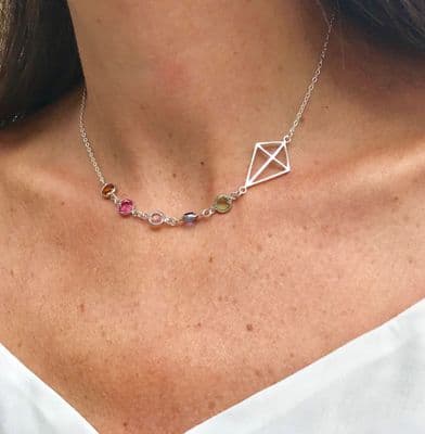 Kite Personalised Birthstone Necklace