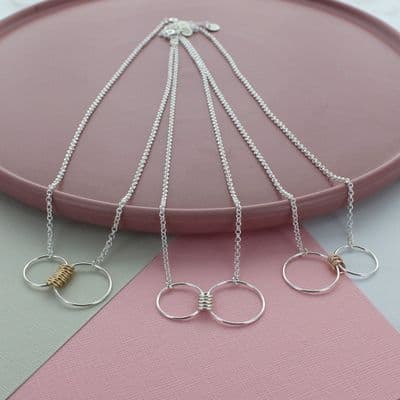 Large Infinity Family Ring Necklace