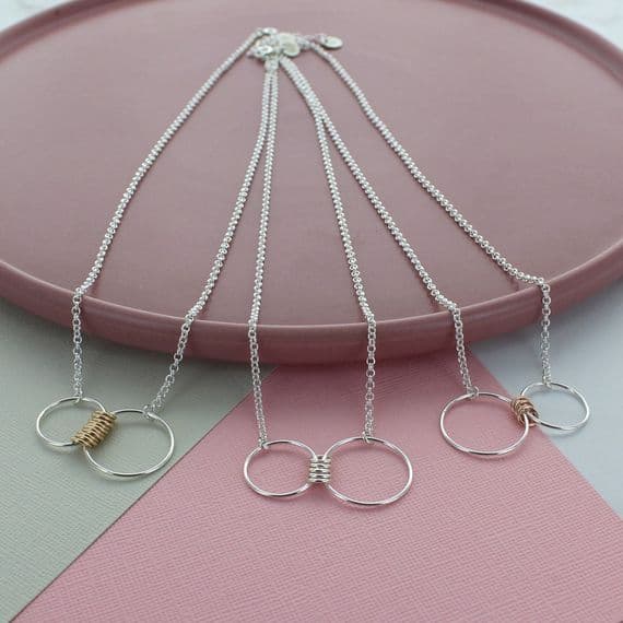 Large Infinity Family Ring Necklace